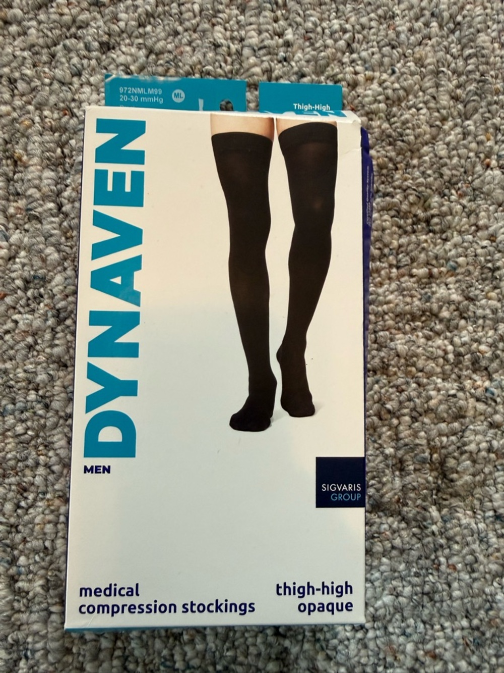 Dynaven Thigh High Medical Compression Stockings 20-30 mmHg Black ML Unisex NWOT